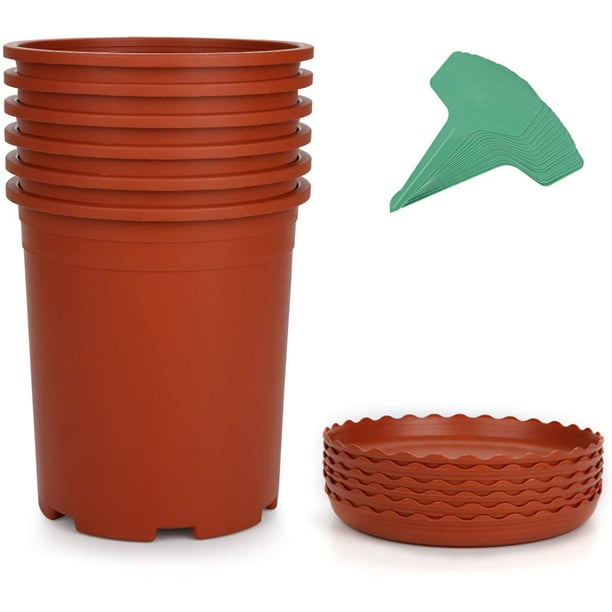 Nursery Plant Container Kit with 6 Pcs Matching Pallets and 15 Pcs Plant Labels GROWNEER 6 Packs 1 Gallon Nursery Pot Garden Flower Pots Brick Red Nursery Plant Container Kit with 6 Pcs Matching Pallets and 15 Pcs Plant Labels GROWNEER 6 Packs 1 Gallon Nursery Pot Garden Flower Pots Brick Red